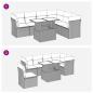 Preview: 7-tlg. Garten-Sofagarnitur mit Kissen Grau Poly Rattan Akazie