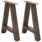 Preview: ARDEBO.de - Couchtischbeine A-Form 2 Stk. 50x(42-43) cm Stahl