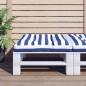 Preview: ARDEBO.de - Palettenkissen Blau Weiß Gestreift 80x80x12 cm Stoff