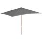 Preview: ARDEBO.de - Sonnenschirm mit Holz-Mast 200x300 cm Anthrazit