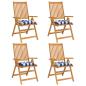 Preview: Stuhlkissen 4 Stk. Blau & Weiß Gestreift 40x40x7 cm Stoff