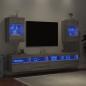 Preview: TV-Wandschränke mit LED-Leuchten 2 Stk. Grau Sonoma