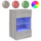 Preview: TV-Wandschränke mit LED-Leuchten 2 Stk. Grau Sonoma