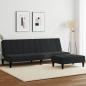 Preview: ARDEBO.de - Schlafsofa 2-Sitzer mit Fußhocker Schwarz Samt