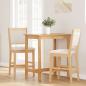 Preview: Barhocker mit Kissen 2 Stk. Natur Massivholz Gummibaum