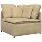 Preview: Modulares Sofa mit Fußhocker Kissen Cordstoff Hellgrün Grau