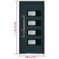 Preview: Haustür Anthrazit 100x210 cm Aluminium und PVC