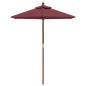Preview: Sonnenschirm mit Holzmast Bordeauxrot 196x231 cm