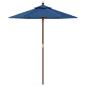 Preview: Sonnenschirm mit Holzmast Azurblau 196x231 cm