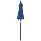 Preview: Sonnenschirm mit Holzmast Azurblau 196x231 cm