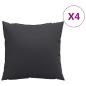 Preview: Sofakissen 4 Stk. Schwarz 50x50 cm Stoff