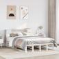 Preview: ARDEBO.de - Massivholzbett mit Regal ohne Matratze Weiß 120x190 cm