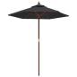 Preview: Sonnenschirm mit Holzmast Schwarz 196x231 cm