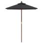 Preview: Sonnenschirm mit Holzmast Schwarz 196x231 cm