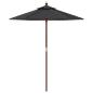 Preview: Sonnenschirm mit Holzmast Schwarz 196x231 cm