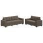 Preview: Set aus 2 Dunkelgrau Polyesterstoff Groß Langlebig Sofa Set