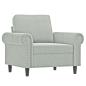 Preview: Sessel mit Hocker Hellgrau 60 cm Samt