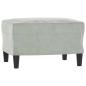 Preview: Sessel mit Hocker Hellgrau 60 cm Samt