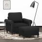 Preview: ARDEBO.de - Sessel mit Hocker Schwarz 60 cm Samt
