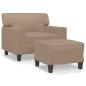 Preview: Sessel mit Hocker Cappuccino-Braun 60 cm Kunstleder