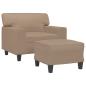 Preview: Sessel mit Hocker Cappuccino-Braun 60 cm Kunstleder