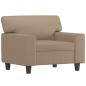 Preview: Sessel mit Hocker Cappuccino-Braun 60 cm Kunstleder