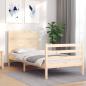 Preview: Massivholzbett mit Kopfteil 90x200 cm