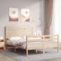 Preview: ARDEBO.de - Massivholzbett mit Kopfteil 140x200 cm