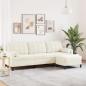 Preview: ARDEBO.de - 3-Sitzer-Sofa mit Hocker Creme 210 cm Samt
