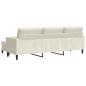 Preview: 3-Sitzer-Sofa mit Hocker Creme 210 cm Samt