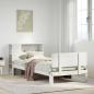 Preview: ARDEBO.de - Massivholzbett mit Regal ohne Matratze Weiß 75x190 cm Kiefer