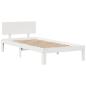 Preview: Massivholzbett mit Regal ohne Matratze Weiß 75x190 cm Kiefer