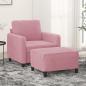 Preview: ARDEBO.de - Sessel mit Hocker Rosa 60 cm Samt
