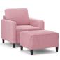 Preview: Sessel mit Hocker Rosa 60 cm Samt