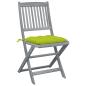 Preview: Klappbare Gartenstühle 6 Stk. mit Kissen Massivholz Akazie