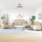 Preview: 4-tlg. Sofagarnitur mit Fußhocker Creme Stoff