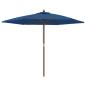Preview: Sonnenschirm mit Holzmast Azurblau 299x240 cm
