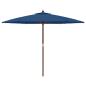 Preview: Sonnenschirm mit Holzmast Azurblau 299x240 cm