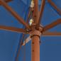 Preview: Sonnenschirm mit Holzmast Azurblau 299x240 cm