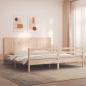 Preview: Massivholzbett mit Kopfteil 200x200 cm