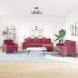 Preview: 4-tlg. Sofagarnitur mit Kissen Weinrot Samt