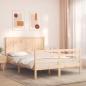 Preview: Massivholzbett mit Kopfteil 120x200 cm