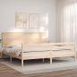 Preview: Massivholzbett mit Kopfteil 200x200 cm