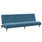 Preview: Schlafsofa 2-Sitzer mit Fußhocker Blau Samt