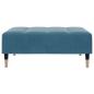 Preview: Schlafsofa 2-Sitzer mit Fußhocker Blau Samt