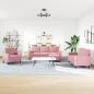 Preview: 4-tlg. Sofagarnitur mit Kissen Rosa Samt