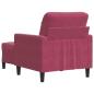 Preview: Sessel mit Hocker Weinrot 60 cm Samt
