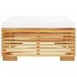 Preview: Gartenhocker mit Creme Kissen Massivholz Teak
