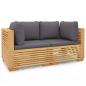 Preview: Garten-Ecksofas mit Kissen 2 Stk. Massivholz Teak