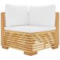 Preview: Garten-Ecksofa mit Creme Kissen Massivholz Teak